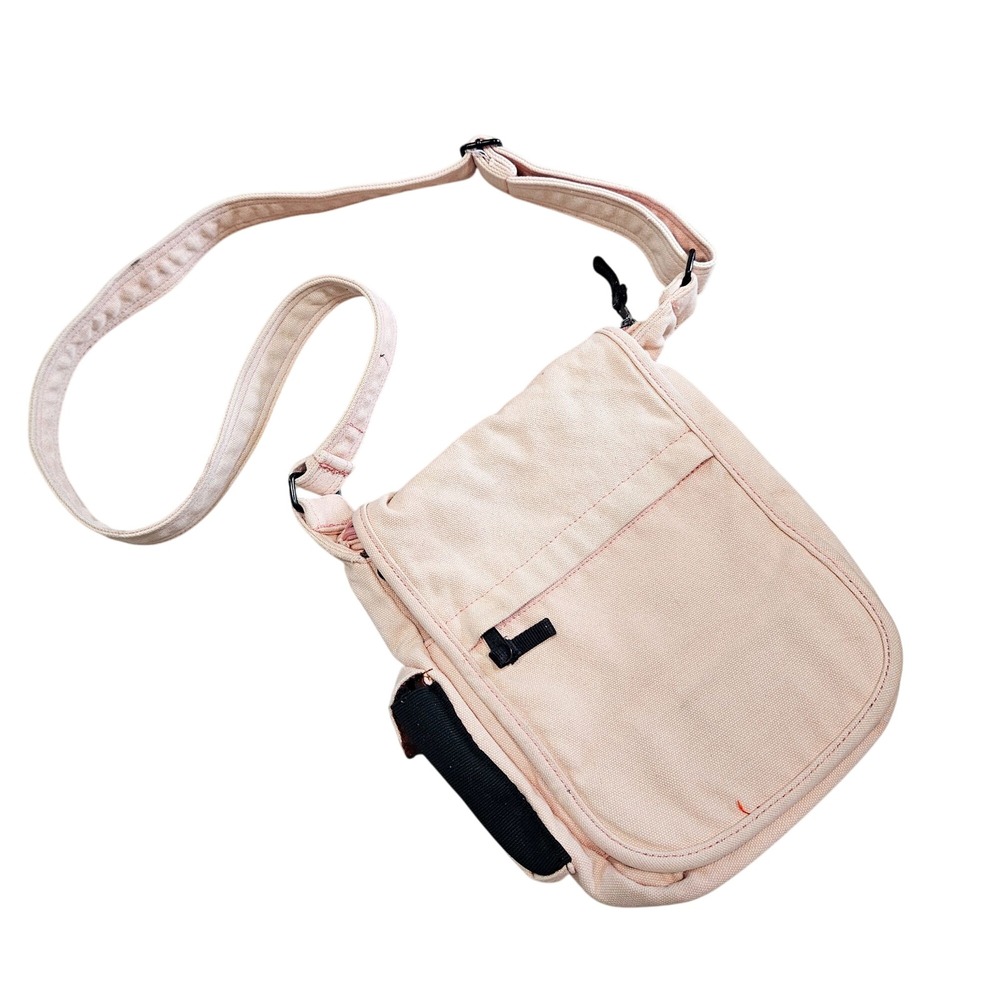 Kavu Cotton Canvas Crossbody Bag Light Pink Adjustable Strap Many‎ Compartments
